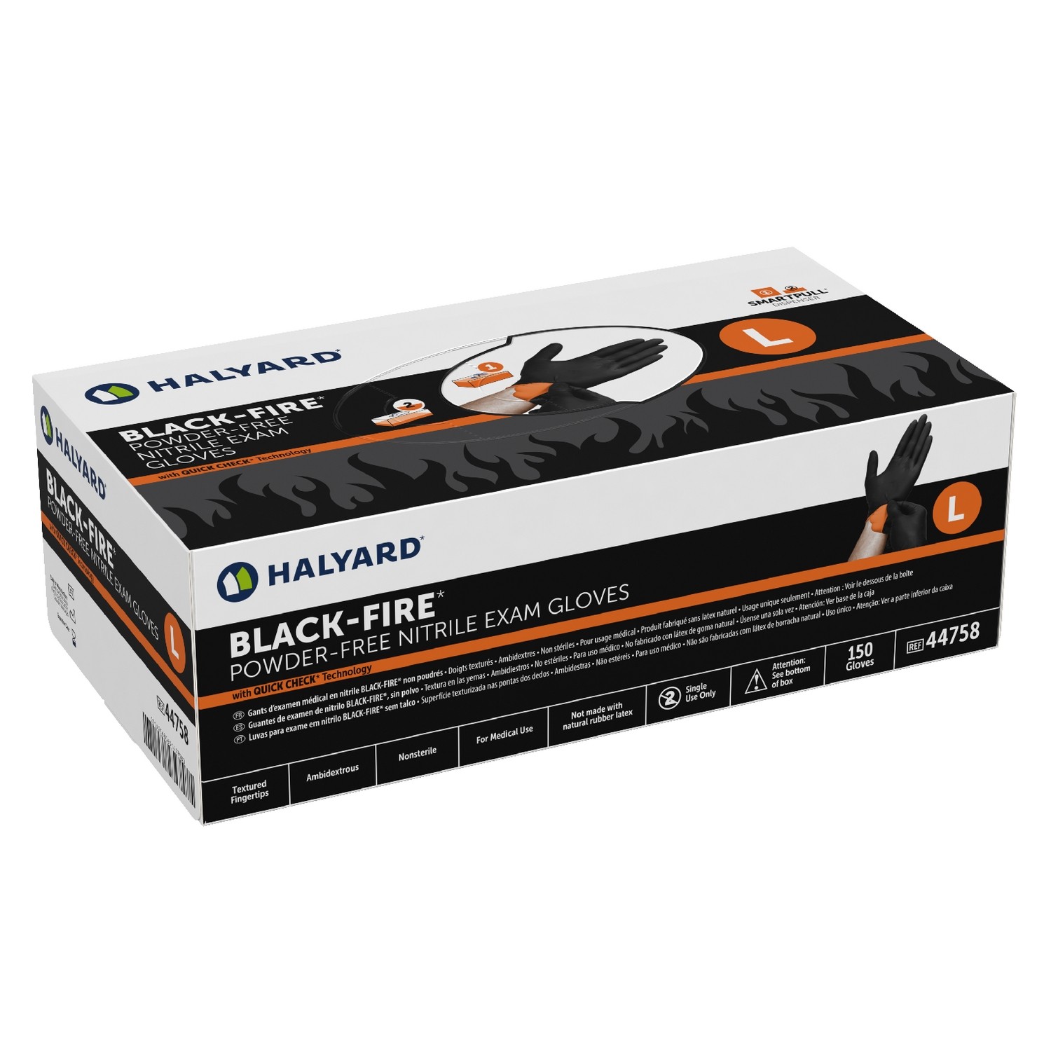 Halyard® Black-Fire® Reversible Nitrile Powder-Free Exam Gloves with Breach Check